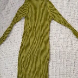 JCPenney Long Sleeve Green Ribbed Dress